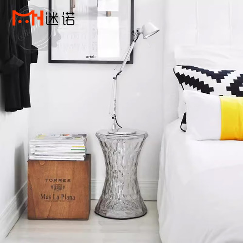 北欧创意钻石水晶凳Stone stool透明凳亚克力浴室凳设计椅换鞋凳 - 图2