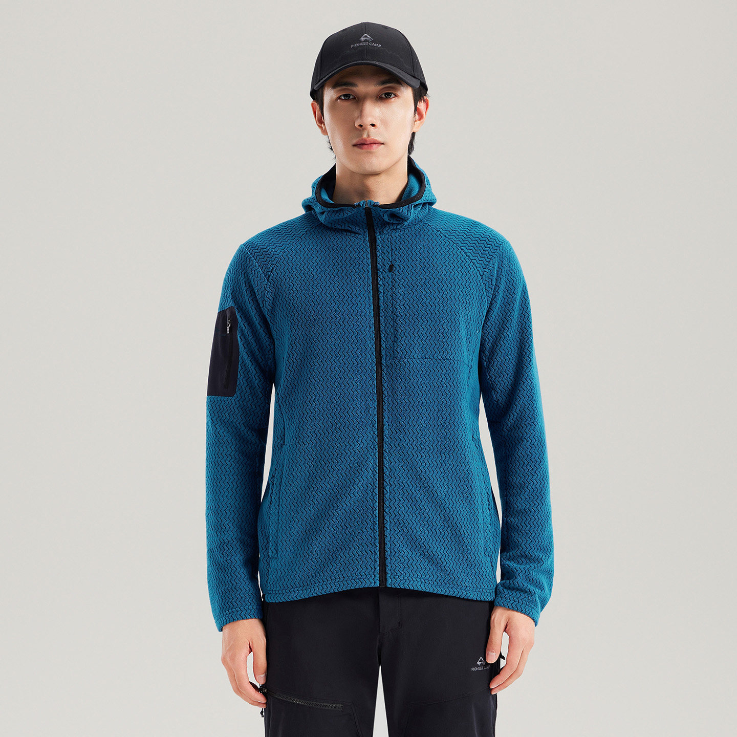 拓路者波浪纹肌理抓绒衣男外套秋冬新款连帽户外徒步保暖开衫长袖,淘宝优惠券,粉丝福利购,淘宝优惠卷