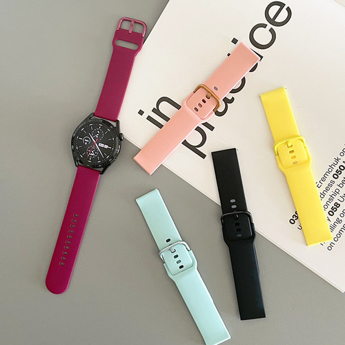 纯色硅胶运动小众适用gt4华为watch4pro手表GT3表带GT5小米苹果S9 - 图2