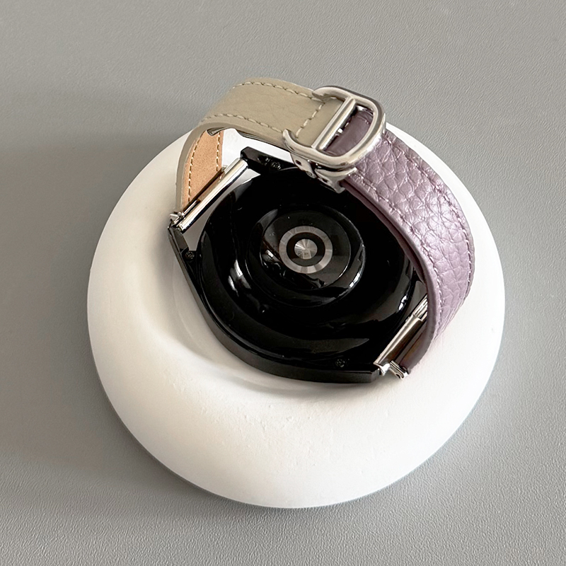 真皮D扣荔枝纹细款GT5适用华为GT3手表watchpro表带GT4苹果s9小米 - 图2