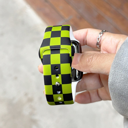 棋盘格小众日系硅胶se适用iwatch表带s9新款苹果applewatch手表s8 - 图2