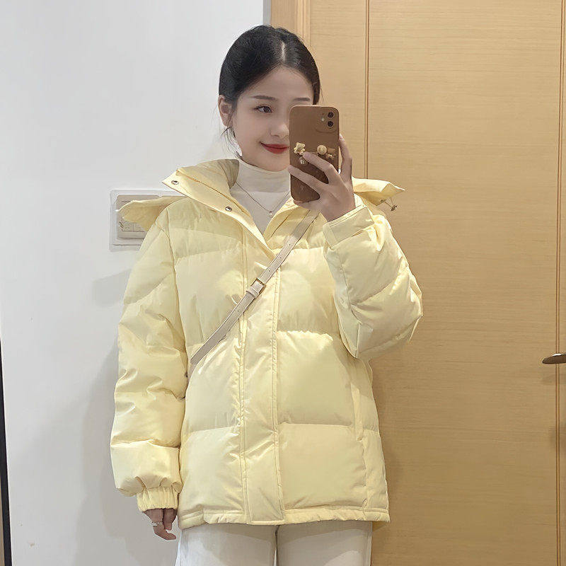 超好看中戏短款奶黄色羽绒棉袄女2024韩系冬装新款小个子洋派棉服,淘宝优惠券,粉丝福利购,淘宝优惠卷