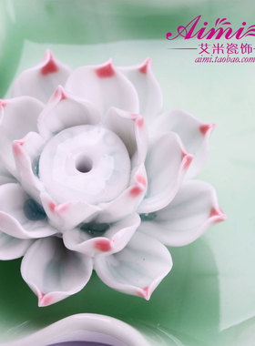 特价景德镇陶瓷香插荷叶莲花香盘点香器香座香薰香炉摆件线香塔香