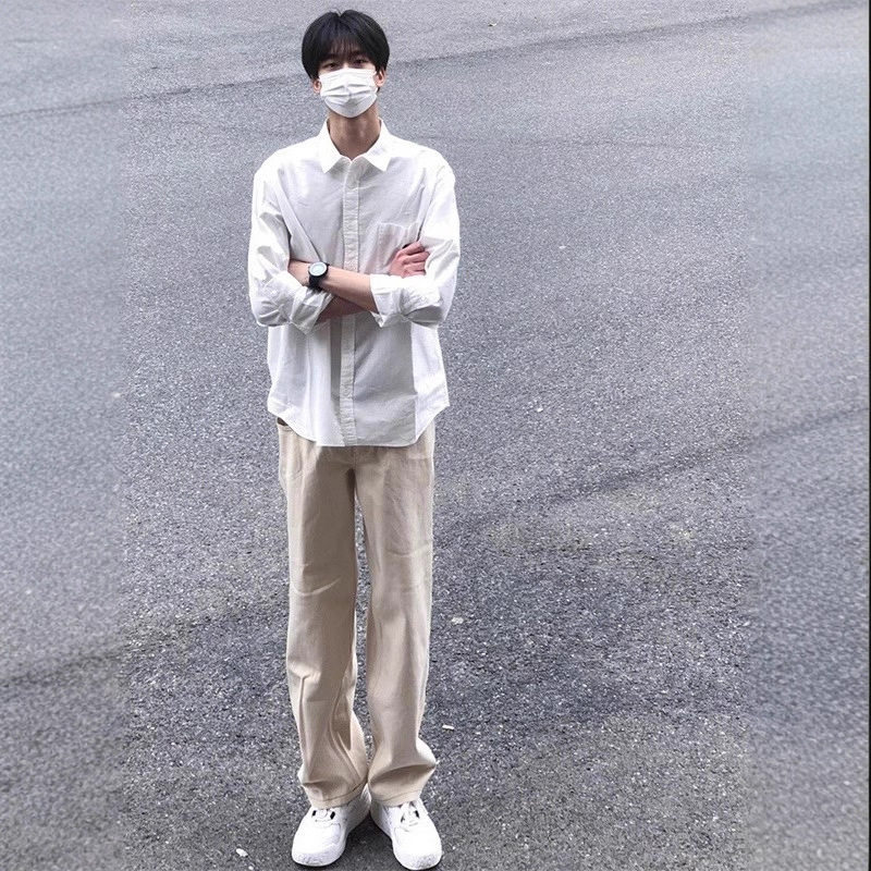 美式重磅上班正装打底宽松纯棉长袖白衬衫男内搭休闲日系痞帅衬衣,淘宝优惠券,粉丝福利购,淘宝优惠卷