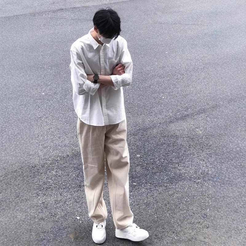 美式重磅上班正装打底宽松纯棉长袖白衬衫男内搭休闲日系痞帅衬衣,淘宝优惠券,粉丝福利购,淘宝优惠卷