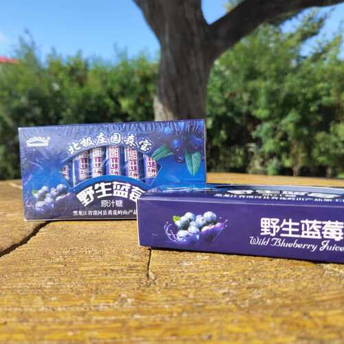 北极庄园东北蓝莓原汁软糖漠河特产400g一盒软糖休闲零食 - 图0
