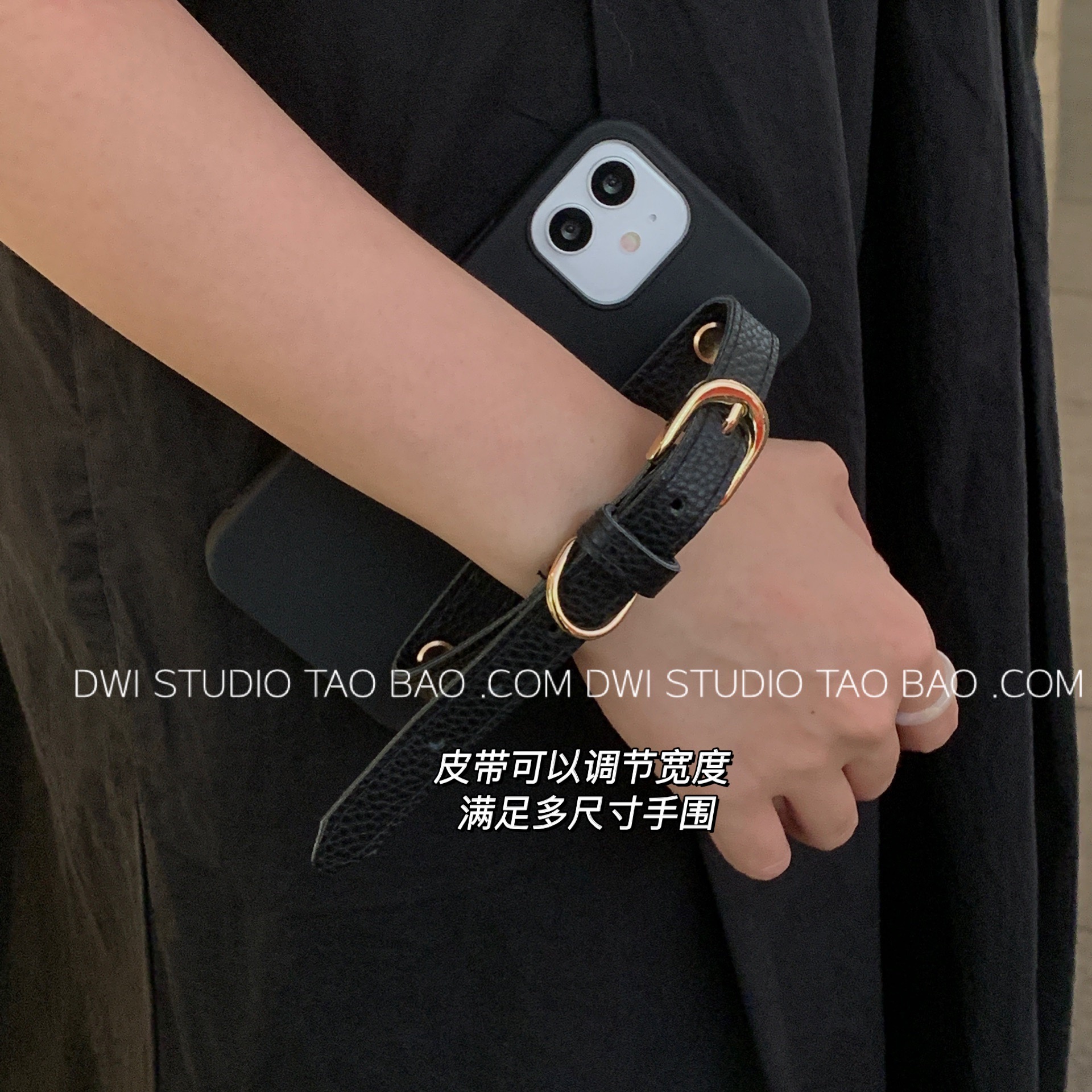 DWI STUDIO韩国ins气质手腕带手机壳适用iPhone12软14PRO11防摔13全包15Pro-图0
