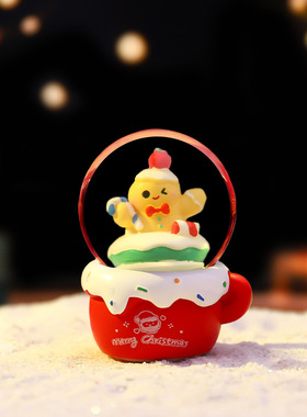 圣诞甜品水晶球七彩发光迷你小水球桌面小摆件氛围灯饰品圣诞礼物