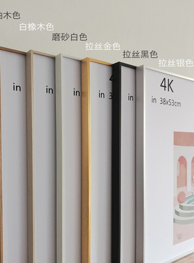 海报框北欧装饰画铝合金相框金属画框定制 卡通插画客厅 挂画框