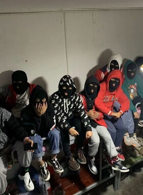 头套男女秋冬季保暖针织帽户外蒙面黑色面罩防寒骑行套头帽三孔帽