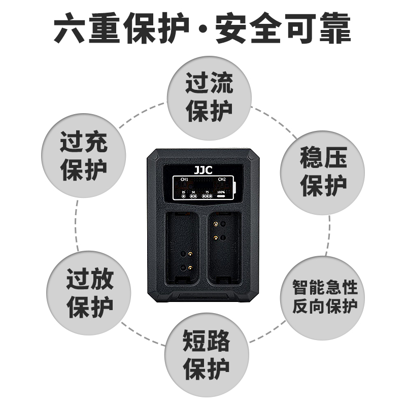 JJC 适用于尼康EN-EL15座充D7200 D7500 D810 D750 D800 D850 Z5  Z6 Z7单反微单相机电池充电器 - 图2