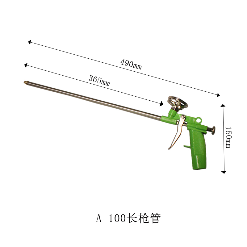 铝合金新款君正特加长胶接头泡沫胶门窗细缝填冲装饰长版发泡枪-图1