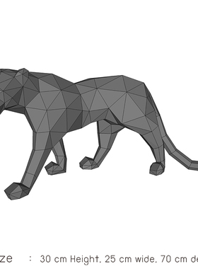 纸有艺术豹子diy立体多边形摆件