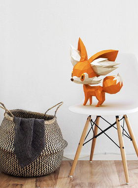 37厘米高小狐狸纸模型