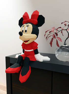 纸模型立体家居米老鼠米妮摆件