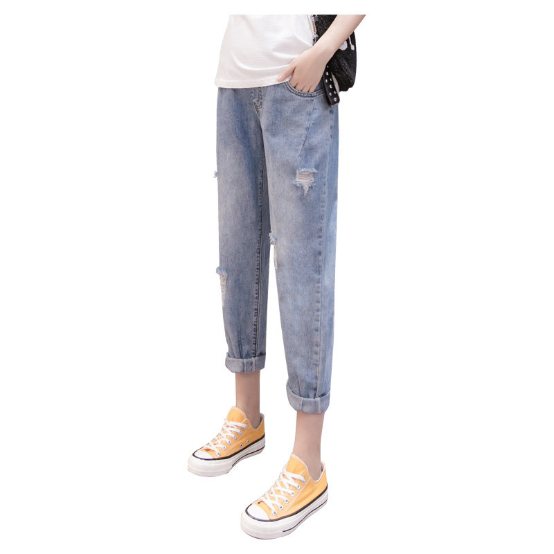 孕妇裤夏季九分打底裤夏外穿牛仔裤 婴格恩母婴孕妇打底裤