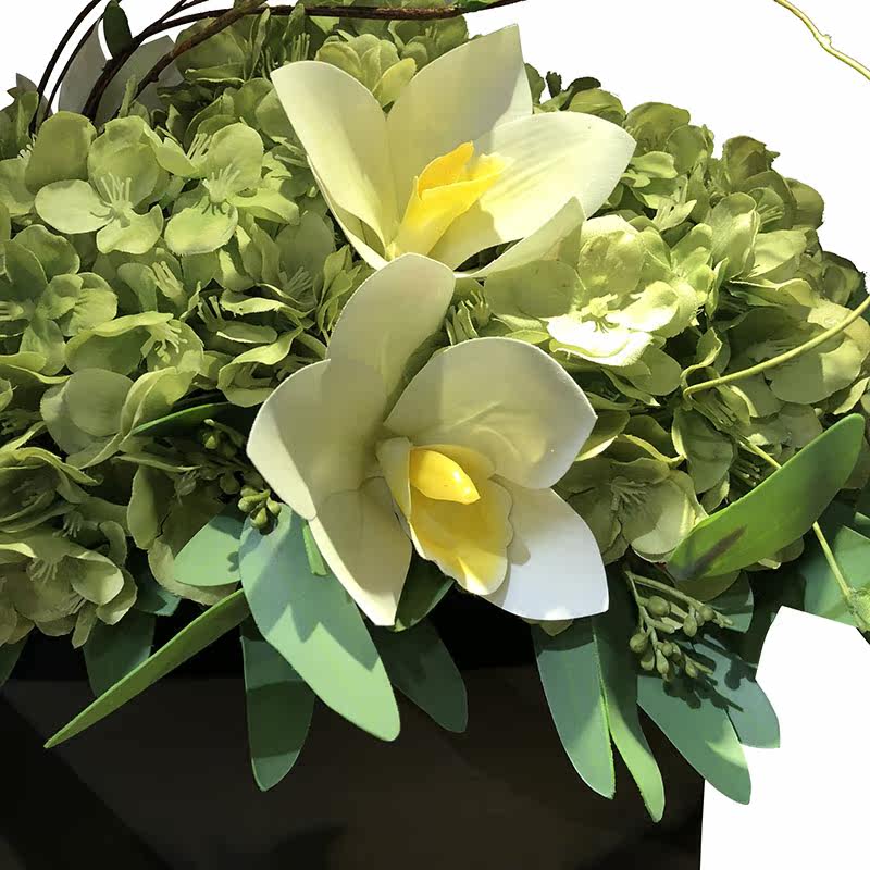 白绿色系蕙兰花卉北欧港式样板房售楼处绣球软装成品仿真花艺,淘宝优惠券,粉丝福利购,淘宝优惠卷