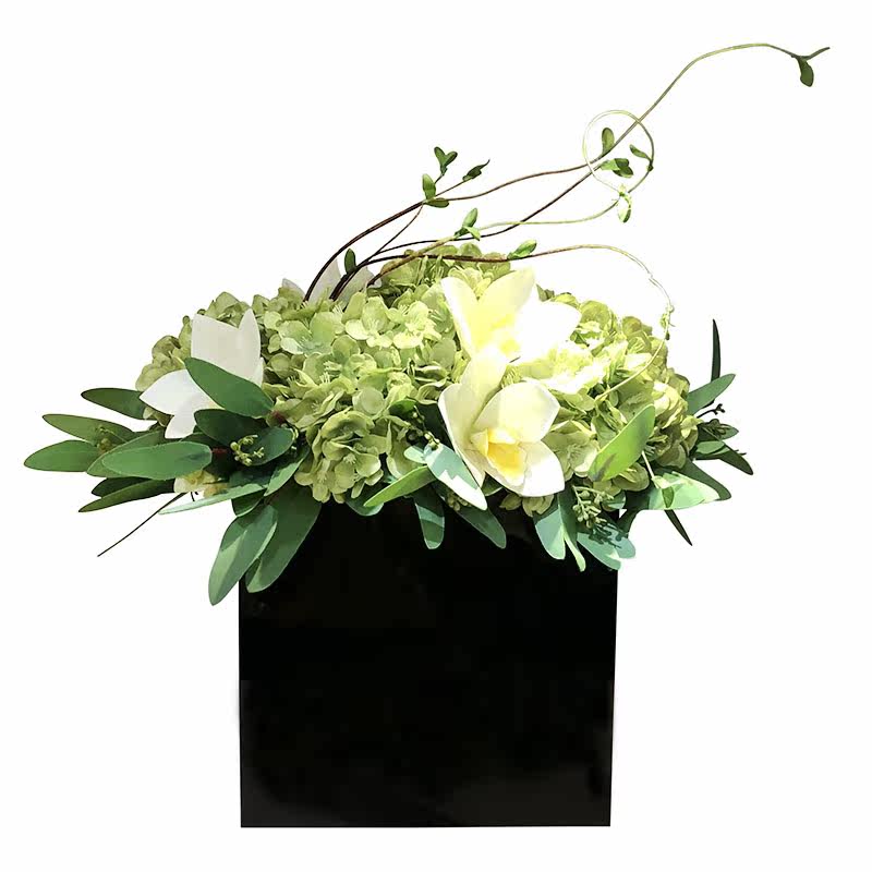 白绿色系蕙兰花卉北欧港式样板房售楼处绣球软装成品仿真花艺,淘宝优惠券,粉丝福利购,淘宝优惠卷