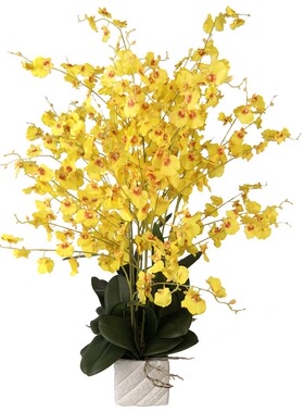设计师黄色手感样板间装饰花高端