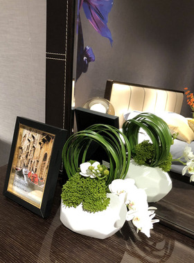 白色蝴蝶兰仿真花整体成品摆件