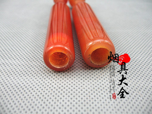 天然冰种红玛瑙旱烟嘴 玉石玉髓南红旱烟袋嘴烟杆烟锅烟具配件 - 图2