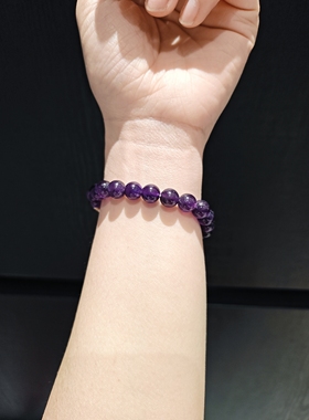 8m紫水晶配11m草莓晶手串手链接受内部天然结构
