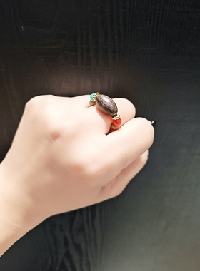 4m一线黄油沉配达拉干配南红菱镁戒指较大