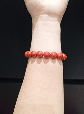 10m高含量朱砂帝王砂素圈手串手链手围大很重
