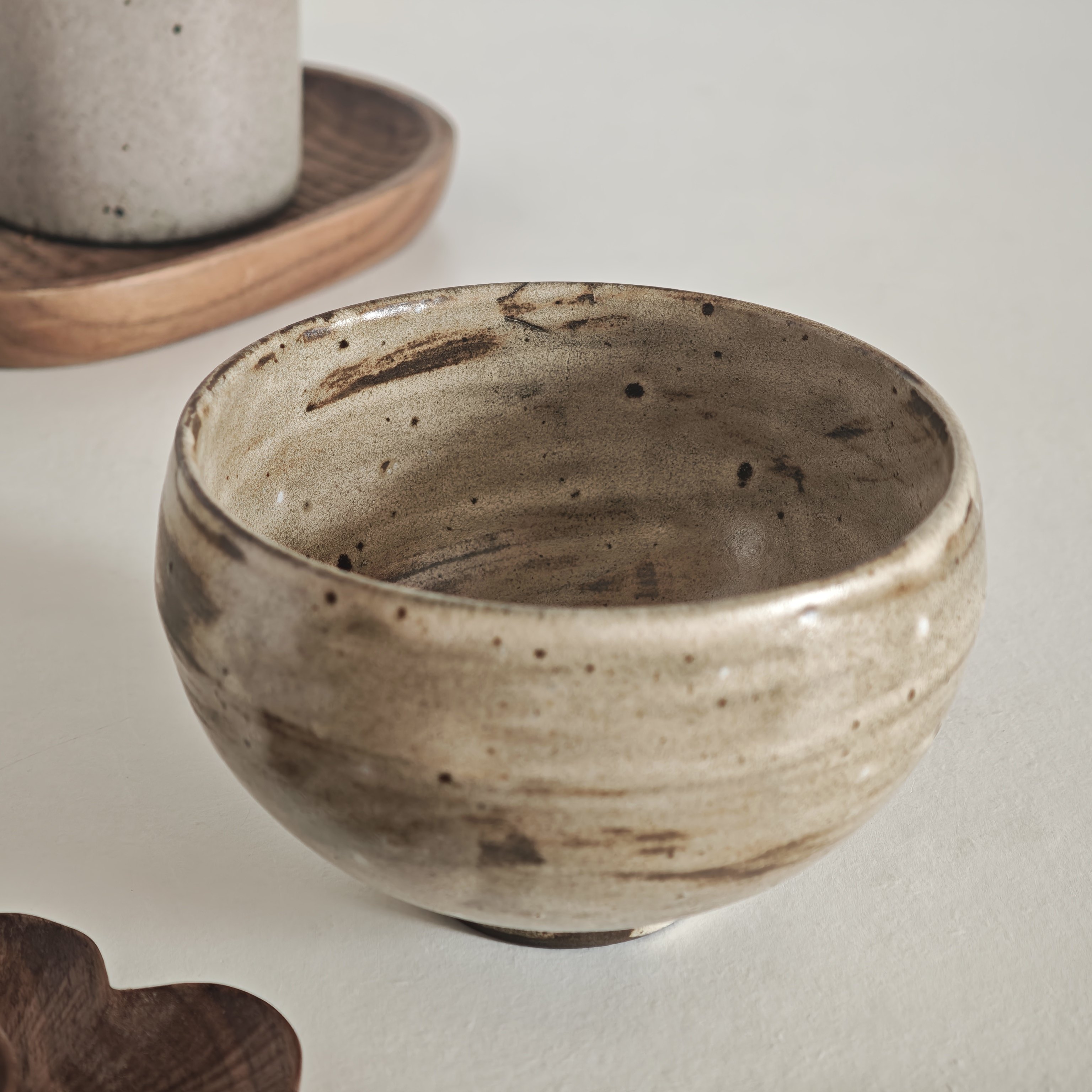 诺裔家 日式器 粗陶复古窑变岩黄釉雪落米饭碗碗红豆年糕汤碗糖水