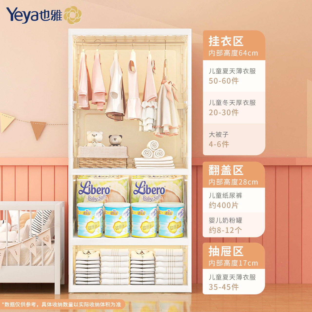 也雅免安装宝宝卡通衣柜儿童衣服收纳柜pp塑料小衣橱简易折叠,淘宝优惠券,粉丝福利购,淘宝优惠卷