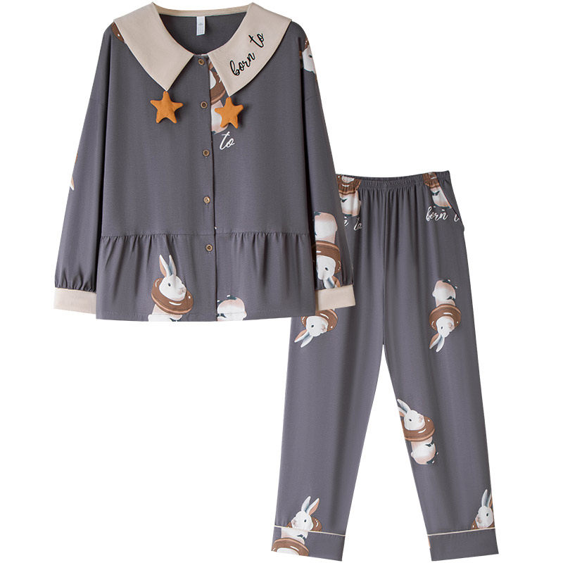 秋款长袖全棉卡通少女洋气甜美睡衣 派邦奴睡衣/家居服套装