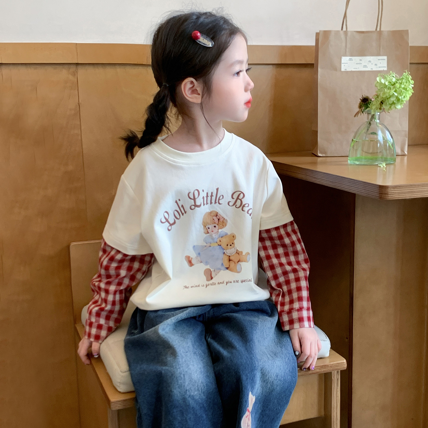 女童长袖t恤2025新款洋气秋季衣服儿童纯棉打底衫女宝宝秋装上衣T - 图2