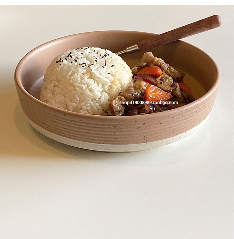 复古欧式泼墨餐具哑光陶瓷西餐盘高级感意面深盘汤碗家用碗盘套装,淘宝优惠券,粉丝福利购,淘宝优惠卷