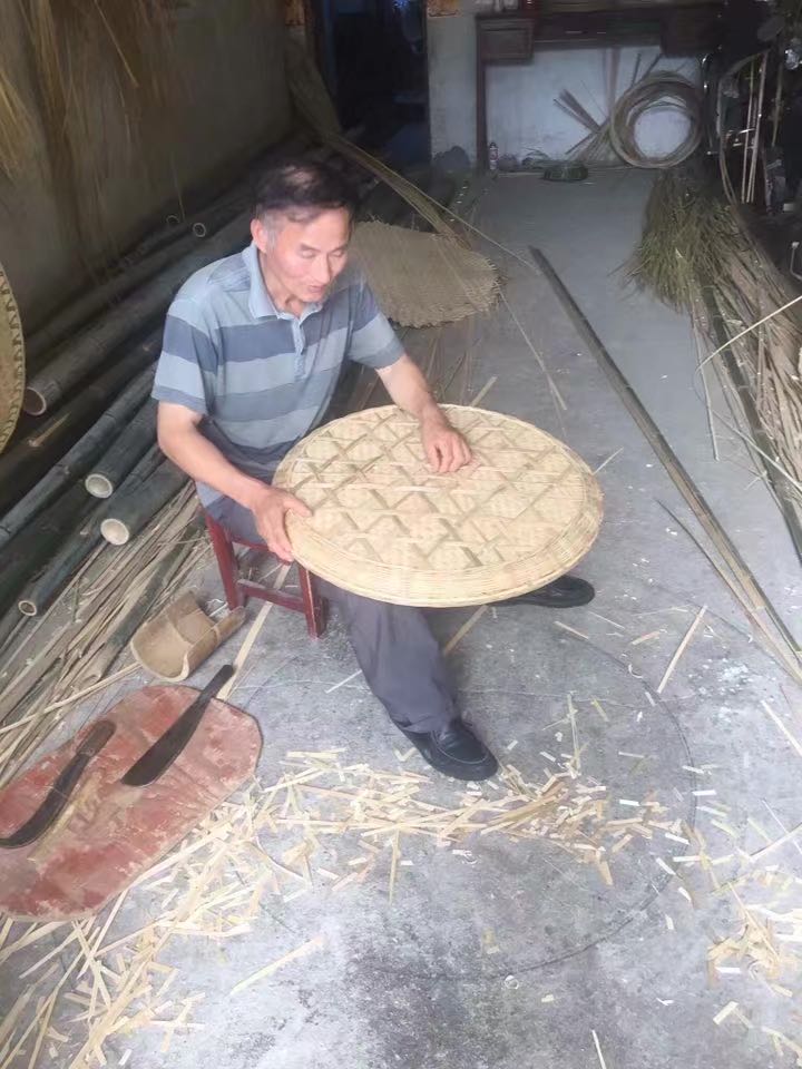 竹制品竹编簸箕有孔无孔竹筛子家用晾晒圆形米筛托盘饭店装饰竹匾_虎窝淘