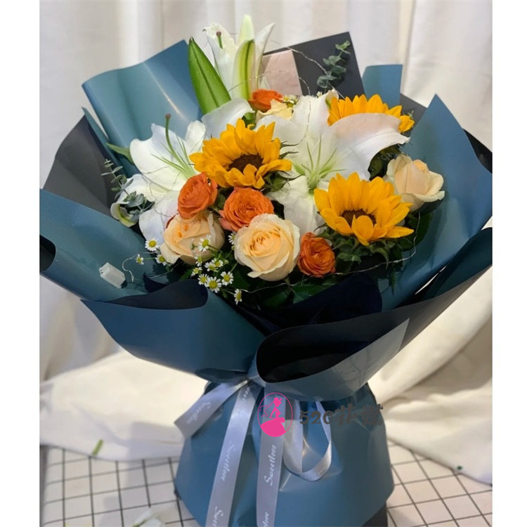 六安市霍邱县舒城金寨霍山县同城鲜花店父亲节向日葵送同事男朋友