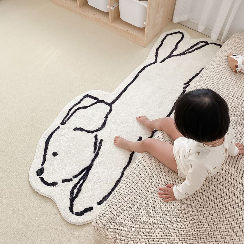 Cartoon cute clouds bedroom bedside ins home small carpet room bay window blanket girl plush floor mat in front of the mirror
