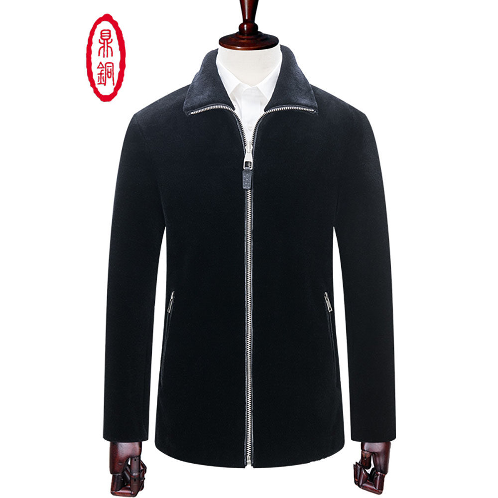 鼎铜羊毛男皮衣中年商务休闲皮毛一体羊剪绒皮草外套冬高端加厚,淘宝优惠券,粉丝福利购,淘宝优惠卷
