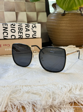 韩版金属方形偏光防紫外线墨镜