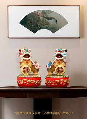 彩铜舞狮工艺品摆件招财开业礼品