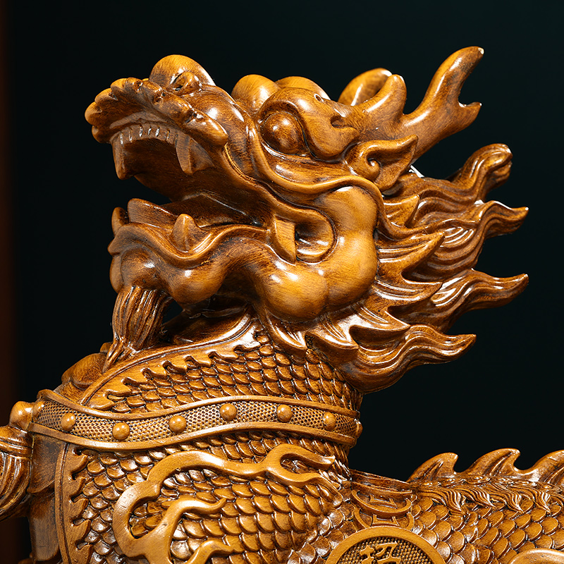 招财纳福麒麟摆件一对中式客厅玄关装饰送子麒麟工艺品乔迁礼物