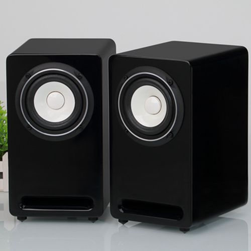 日本4寸全頻監聽音箱富士單元 HIFI發燒無源桌面迷宮音箱鋼琴烤漆