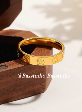 Basstudio2026年新款钛钢马上有钱戒指女高级小众情侣对戒不掉色