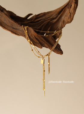 Basstudio 不掉色！波光粼粼国风三层流苏仙女款手链钛钢镀18K金