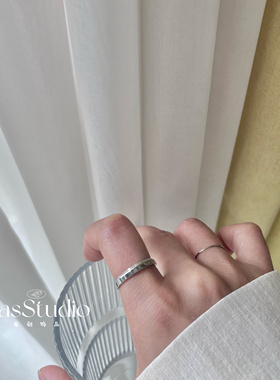 Basstudio 小众简约百搭冷淡风钛钢食指戒指情侣对戒学生闺蜜尾戒