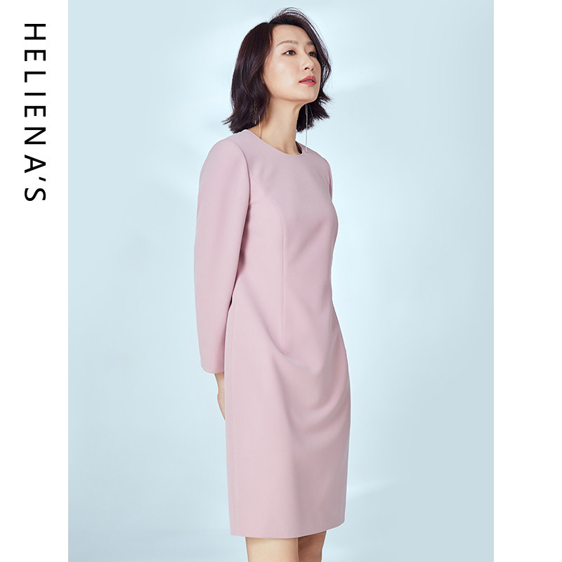 海兰丝连衣裙商场同款秋季新款收腰高级连衣裙女装长裙子H231OP03