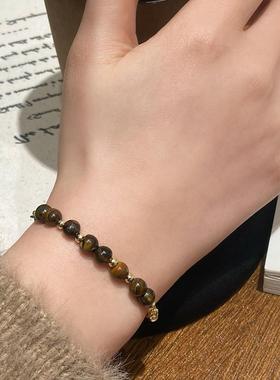 冬季热卖爆款天然虎眼半镯手链韩国风时尚黑色系秋冬手链手镯