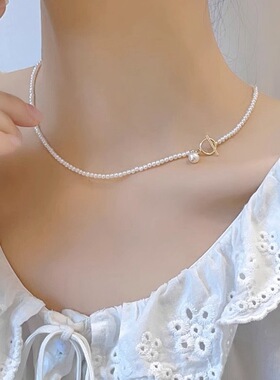 自带柔光滤镜约会通勤吸睛珍珠项链高级感颈链气质百搭锁骨链