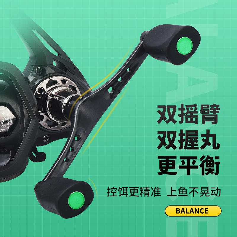 路亚纺车轮双摇臂远投渔轮微物纺车轮海钓平衡摇臂鱿鱼轮 - 图0
