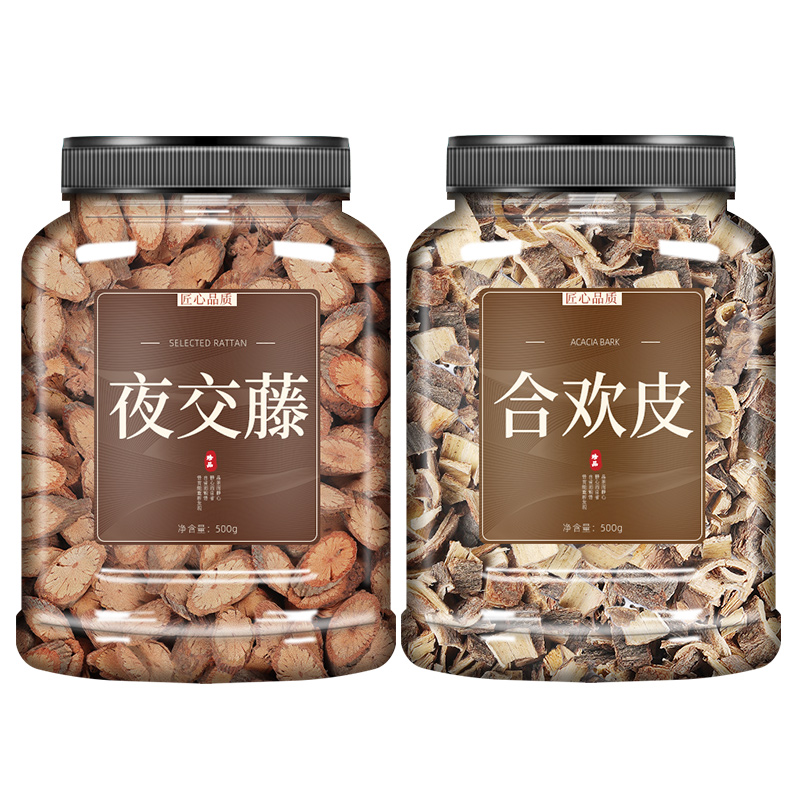 夜交藤合欢皮睡眠泡水泡脚500g中药材野生合欢花组合茶夜胶藤磨粉-图3