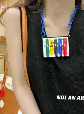 艺术家系列个性撞色趣味铅笔项链
